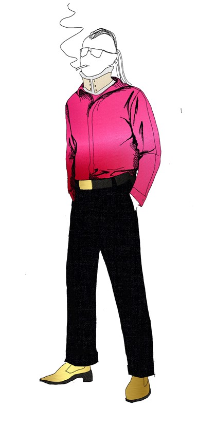Costume design rendering 'Policeman' (c) Marg Horwell