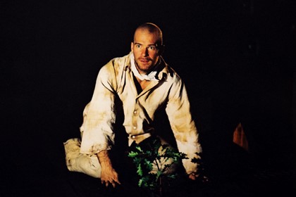 Production still for "The Frail Man". James Brennan as Gristlefuck. Photographer: Unknown