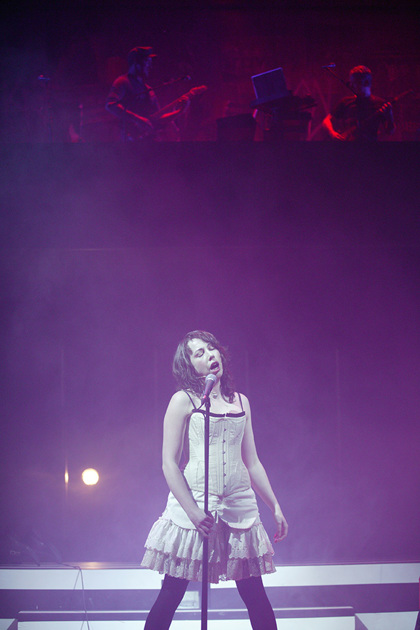 Production still for "Sleeping Beauty: This is Not a Lullaby". Alison Bell. Photographer: Lisa Tomasetti