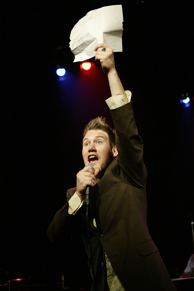 Production still for "Drink Pepsi, Bitch!". Eddie Perfect. Photographer: Jeff Busby