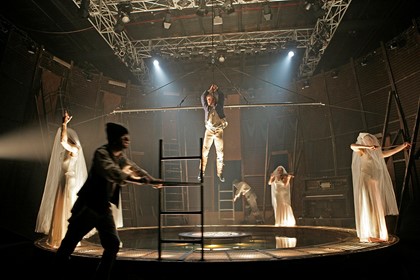 Production still for "The Odyssey". Stephen Phillips (centre). Photographer: Jeff Busby