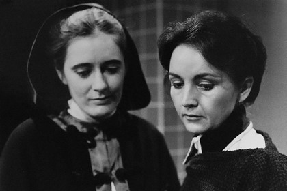 Production still for "The Greatest Man on Earth". L-R: Margaret Cameron, Sue Jones. Photographer: Jeff Busby