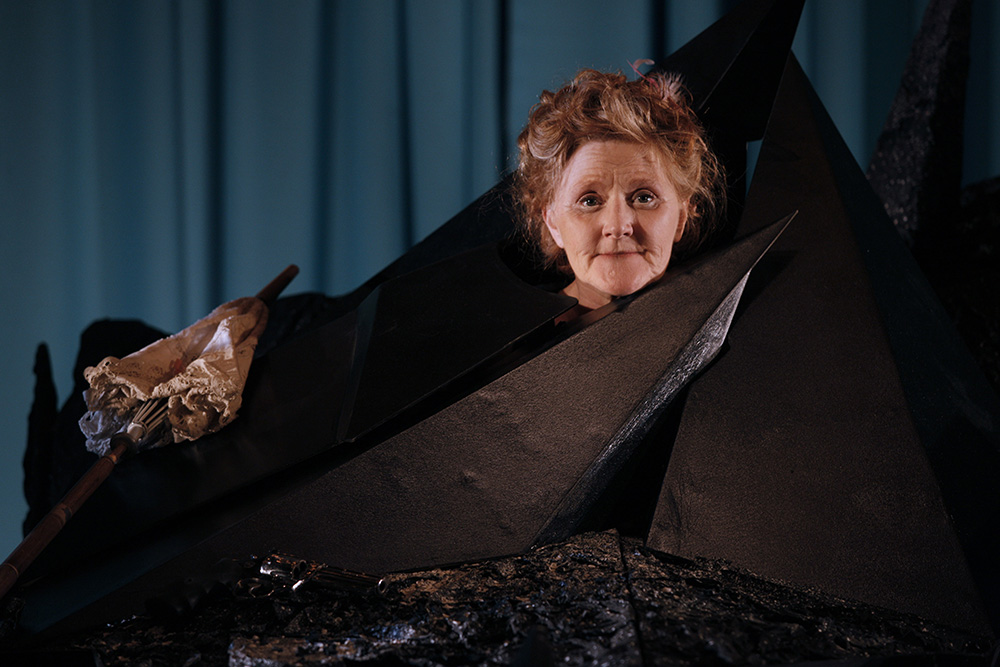 Production still for "Happy Days". Julie Forsyth as Winnie. Photographer: Jeff Busby