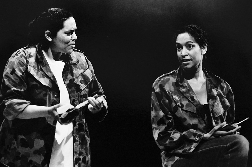 Production still for "Enuff". L-R: Lisa Maza as Anna, Rachael Maza Long as Mel. Photographer: Rachelle Roberts