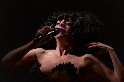 Production Photography: Brett Boardman / Featuring: Meow Meow / Production image from Belvoir Season.