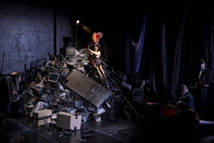 Production Photography: Brett Boardman / Featuring: Meow Meow / Production image from Belvoir Season.