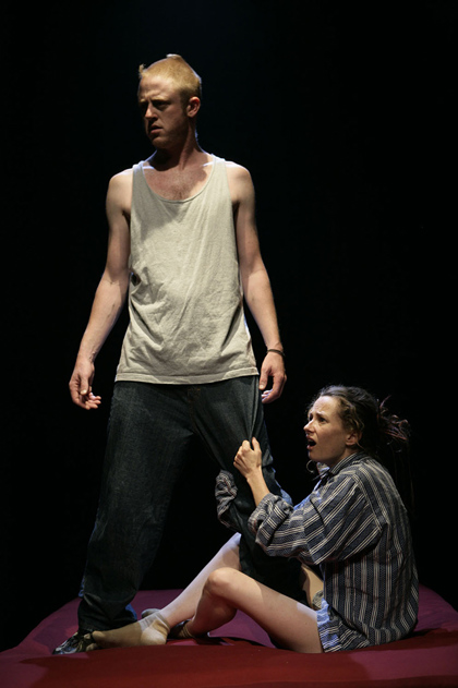 Production still for "Love". L-R: Simon Maiden, Peter Brady. Photographer: Jeff Busby