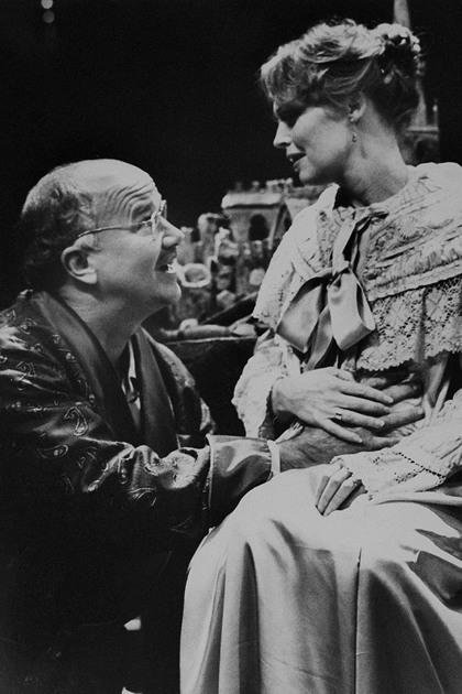 Production still for "The World is Made of Glass". Tim Robertson as Carl Jung, Belinda Giblin as Emma. Photographer: Chooi Tan