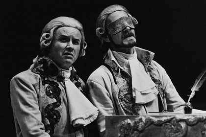 Production still for "Esterhaz". L-R: Eric Donnison as Ludwig Rahier, William Gluth as Paradiso. Photographer: Unknown