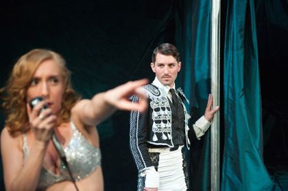 Production still for "Salome". L-R: Genevieve Giuffre, Paul Blenheim. Photographer: Sarah Walker