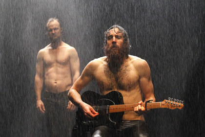 Production still for "Baal". L-R: Oscar Redding, Thomas M Wright. Photographer: Jeff Busby