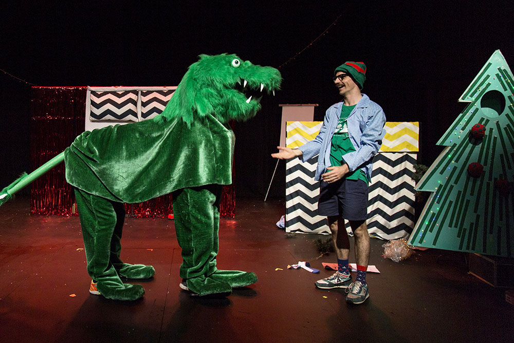 Production still for "The Listies Ruin Christmas". Richard Higgins. Photographer: Pia Johnson