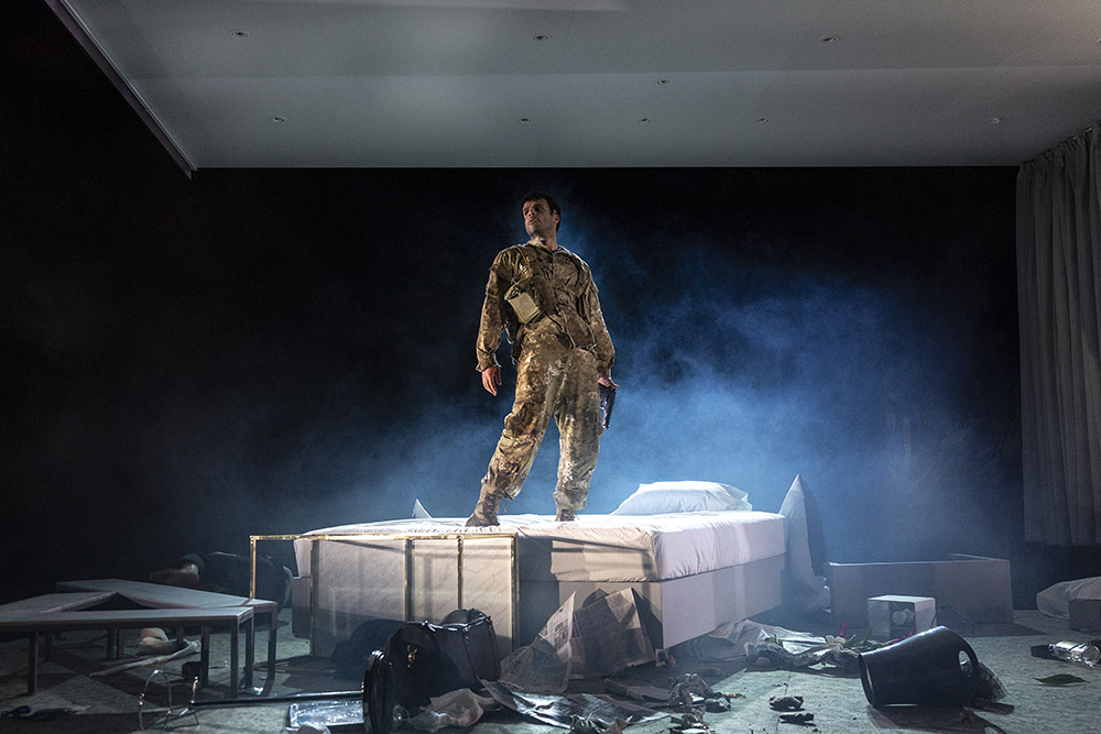 Production still for "Blasted". Fayssal Bazzi as the Soldier. Photographer: Pia Johnson