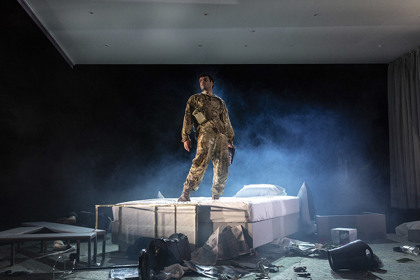 Production still for "Blasted". Fayssal Bazzi as the Soldier. Photographer: Pia Johnson
