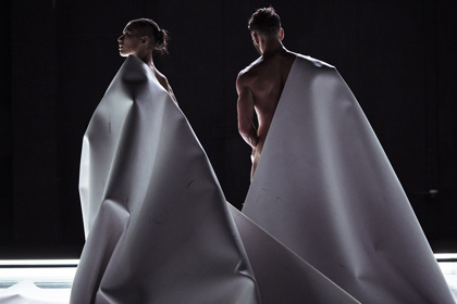 Production still for "Common Ground". L-R: Tara Jade Samaya, Richard Cilli. Photographer: Pippa Samaya