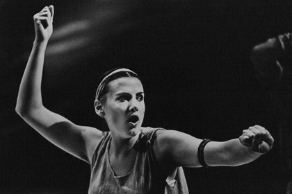 Production still for "This Antigone". Terrie Waddell. Photographer: David B. Simmonds