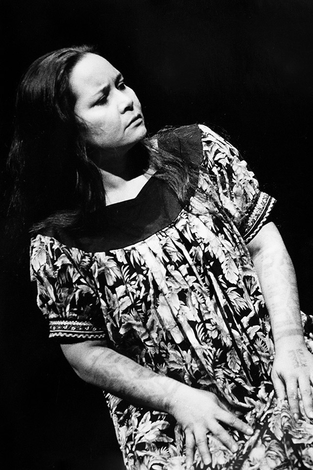 Production still for "Rising Fish Prayer". Dobi Kidu as Sophie Tiku. Photographer: Jeff Busby