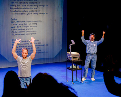 Production Photography from Homo Pentecostus (2024). Photographer: Gianna Rizzo. In photograph: Joel Bray and Peter Paltos.