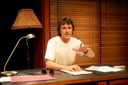 Production still for the return season of "The Pitch". Peter Houghton as Walter Weinermann. Photographer: Jeff Busby