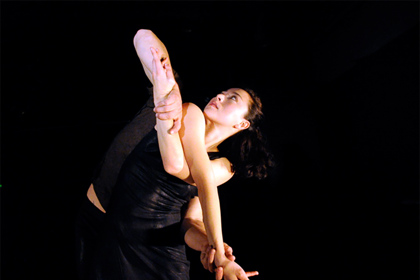 Publicity still for "In Glass". L-R: Kristina Chan, Paul White (obscured). Photographer: Regis Lansac