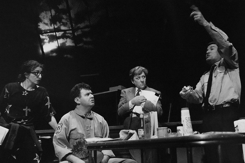 Production still for "Competitive Tenderness". L-R: Doris Younane, Francis Greenslade, Monica Maughan, Richard Piper. Photographer: Jeff Busby