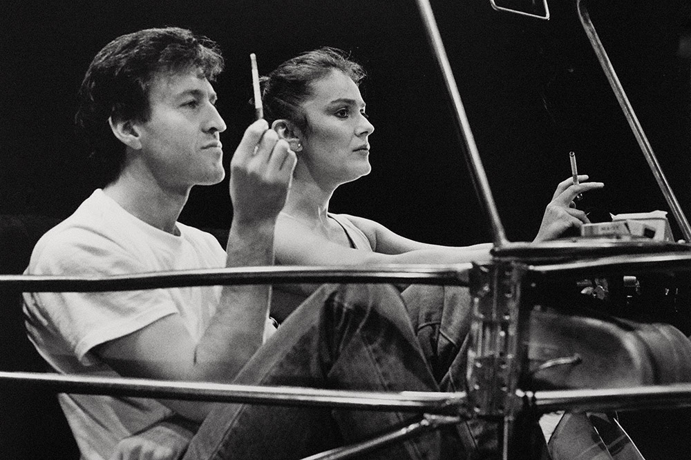 Production still for "On the North Diversion Road". L-R: David Roberts, Melita Jurisic. Photographer: Jeff Busby