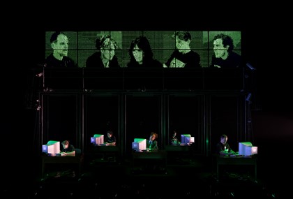 Production photography from TRUTH (2025). Photographer: Pia Johnson. In photograph: Cast of TRUTH