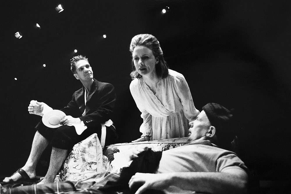 Production still for "The Prodigal Son". L-R: Syd Brisbane, Tammy McCarthy, Russell Kiefel. Photographer: Jeff Busby 