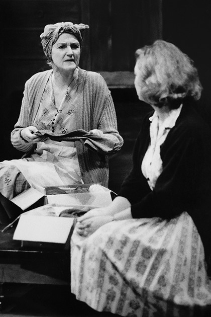 Production still for the 1996 tour of "Good Works". L-R: Maggie Dence, Vanessa Downing. Photographer: David Wilson