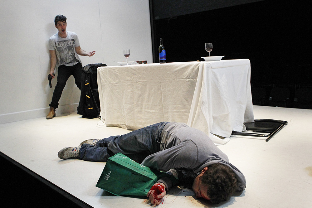 Production still for "Thyestes". L-R: Mark Leonard Winter, Chris Ryan. Photographer: Jeff Busby