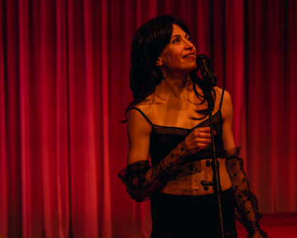 Production photo for Apologia. Photographer: Gregory Lorenzutti. In photo: Nicola Gunn.