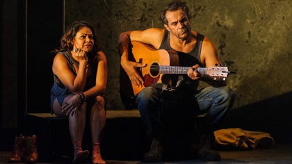 Heart is a Wasteland (2017). L-R: Ursula Yovich as Raye, Aaron Pedersen as Dan. Photographer: Deryk McAlpin