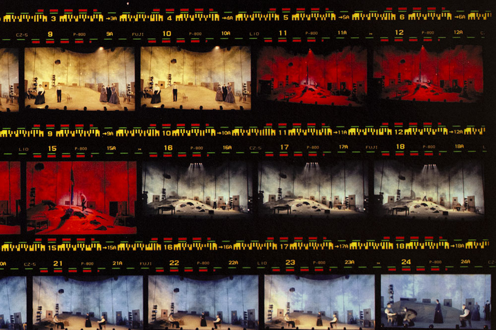 Part of contact sheet from photo shoot for "The Fortunes of Richard Mahony". Photographer: Unknown