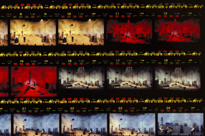 Part of contact sheet from photo shoot for "The Fortunes of Richard Mahony". Photographer: Unknown