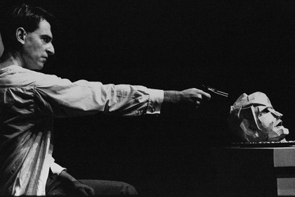 Production still for "Cafe Fledermaus". Brendan Higgins. Photographer: David B. Simmonds