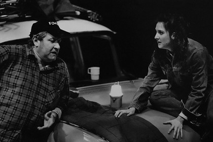 Production still for "King of Country". L-R: John Wood as Chook Fowler, Carrie Barr as Vikki Fowler. Photographer: Jeff Busby
