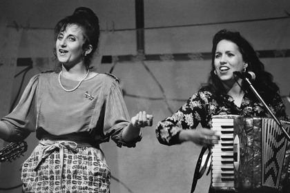 Production still for "Emma: Celebrazione!" L-R: Laura Lattuada as Emma, Kavisha Mazzella (Musical Director). Photographer: Jeff Busby