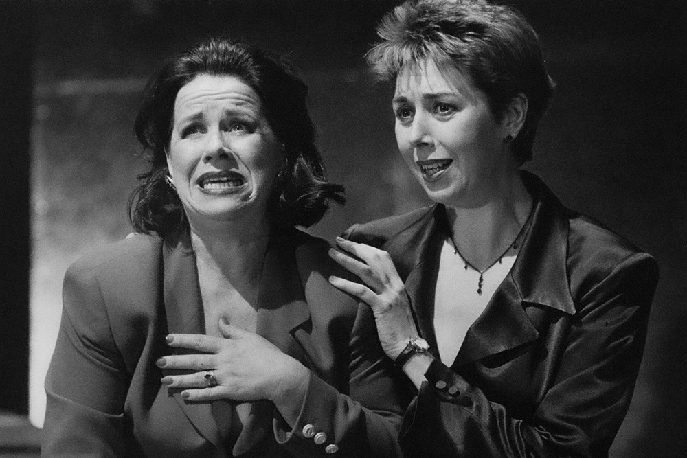 Production still for "Competitive Tenderness". L-R: Valerie Bader as Dawn, Merridy Eastman as Amelia. Photographer: Jeff Busby