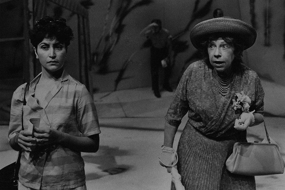 Production still for "The Hope". L-R: Helen Trenos as Bet, Faith Clayton as Mrs G. Photographer: Jeff Busby