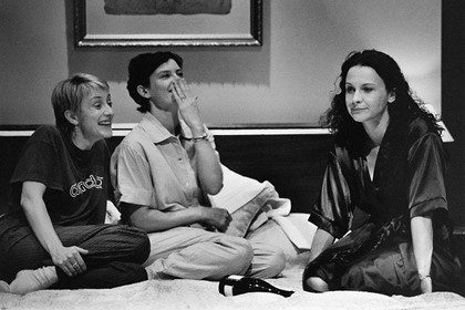 Production still for "Secret Bridesmaids' Business". L-R: Kate Johnston as Lucy, Ulli Birvé as Meg Bacon, Tara Morice as Angela. Photographer: Jeff Busby