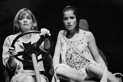 Production still for "Sweet Road". L-R: Victoria Eagger as Jo, Elizabeth Friels as Yasmin. Photographer: Jeff Busby