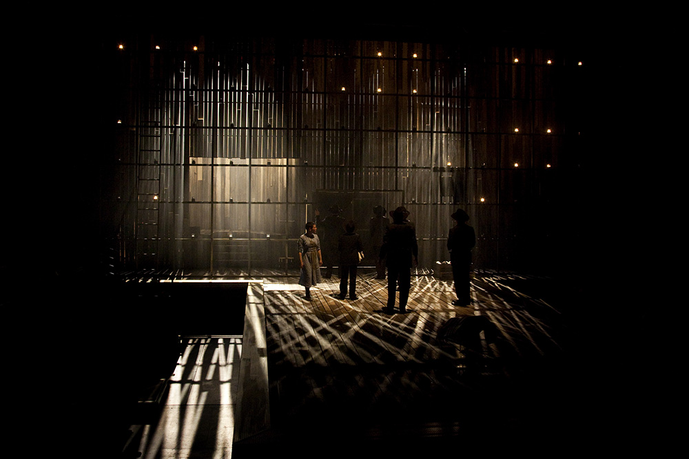 Production still for "A Golem Story". Yael Stone as Ahava (centre). Photographer: Pia Johnson
