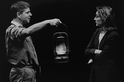 Production still for "The Incorruptible". L-R: Colin Friels as Ion Stafford, Helen Buday as Louise Porter. Photographer: Jeff Busby