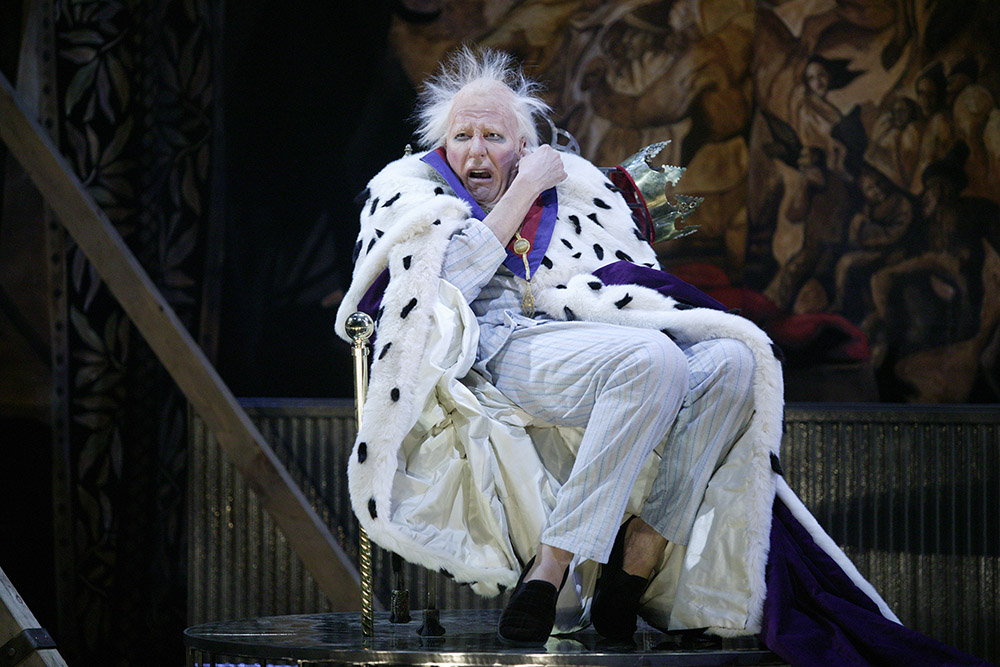 Production still for "Exit the King". Geoffrey Rush. Photographer: Lisa Tomasetti