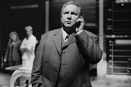 Production still for "The John Wayne Principle". L-R: Alison Whyte as Serena Slater, Paul Bishop as Robbie Slater, Peter Whitford as John Hoiquist. Photographer: Tracey Schramm