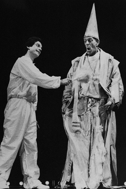 Production still for "The Search for Andy Cadabra". Joseph Spano, Roy Baldwin. Photographer: Vikki Driscoll