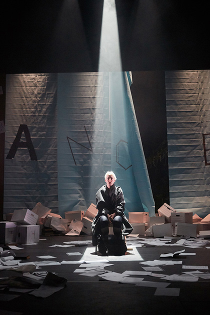 Production still for "A Pacifist's Guide to the War on Cancer". Bryony Kimmings. Photographer: Mark Douet