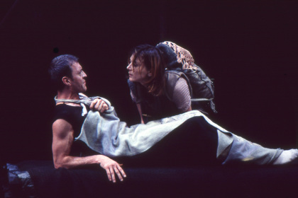 Production still for "The Head of Mary". L-R: David Roberts, Helen Buday as Shinobu. Photographer: Jeff Busby