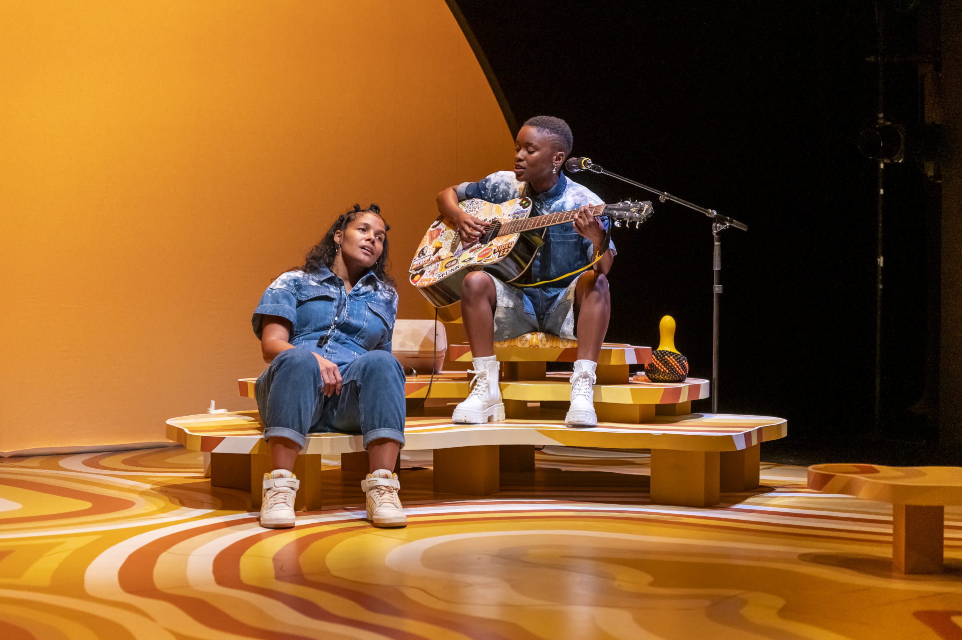 Production still for the 2024 Season of 'The Hate Race'. Zahra Newman, Kuda Mapeza. Photographer: Tiffany Garvie