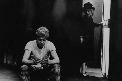 Production still for "Buried Child". L-R: Bevan Wilson, Maggie Millar. Photographer: Grant Hancock